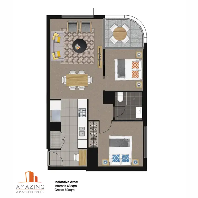 Floorplan of Homely apartment listing, 58 Hope Street, South Brisbane QLD 4101