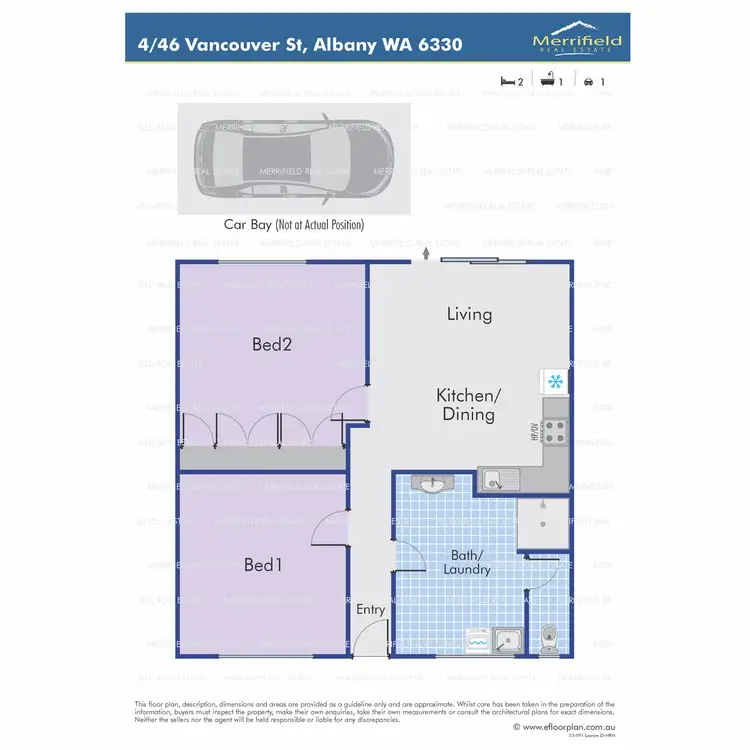 Floorplan of Homely unit listing, 4/46 Vancouver Street, Albany WA 6330