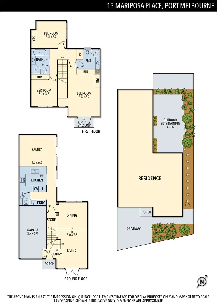 Floorplan of Homely house listing, 13 Mariposa Place, Port Melbourne VIC 3207