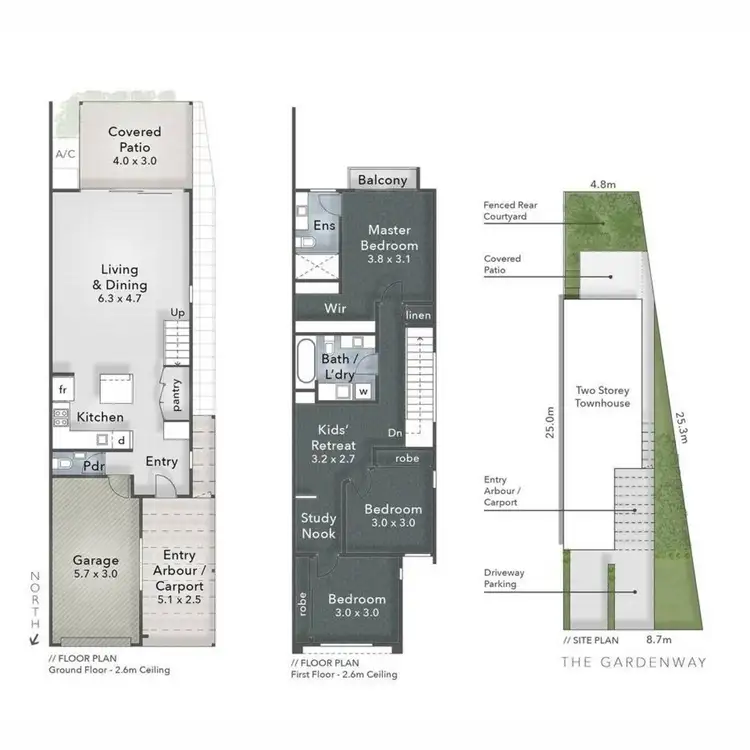 Floorplan of Homely townhouse listing, 39 The Gardenway, Robina QLD 4226