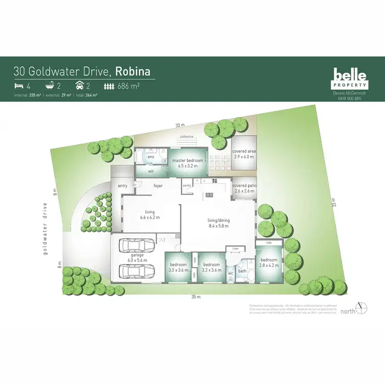 Floorplan of Homely house listing, 30 Goldwater Drive, Robina QLD 4226