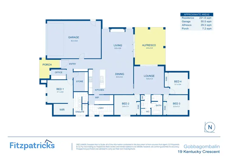 Floorplan of Homely house listing, 19 Kentucky Crescent, Gobbagombalin NSW 2650