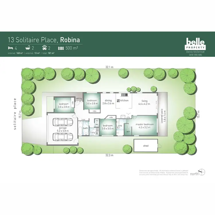 Floorplan of Homely house listing, 13 Solitaire Place, Robina QLD 4226