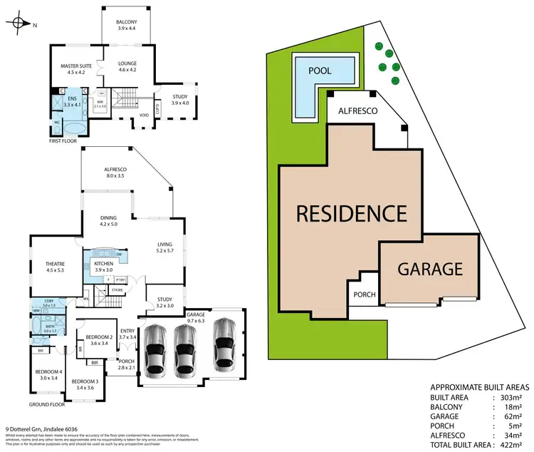 Floorplan of Homely house listing, 9 Dotterel Green, Jindalee WA 6036