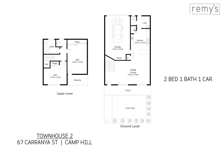 Floorplan of Homely townhouse listing, 2/67 Carranya Street, Camp Hill QLD 4152