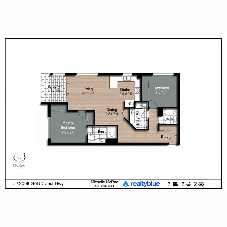 Floorplan of Homely unit listing, 7/2008-2010 Gold Coast Highway, Miami QLD 4220