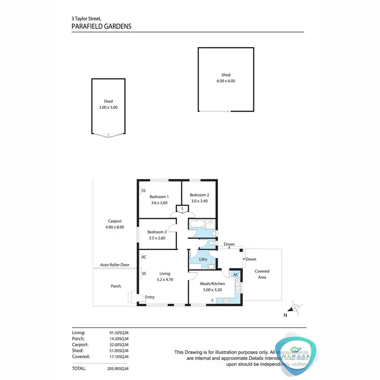 Floorplan of Homely house listing, 3 Taylor Street, Parafield Gardens SA 5107