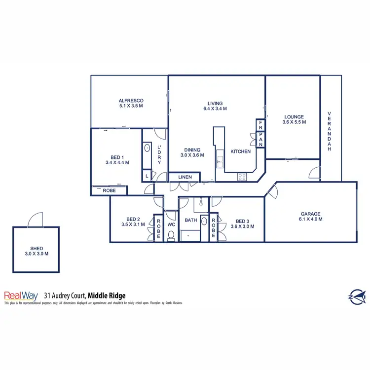Floorplan of Homely house listing, 31 Audrey Court, Middle Ridge QLD 4350