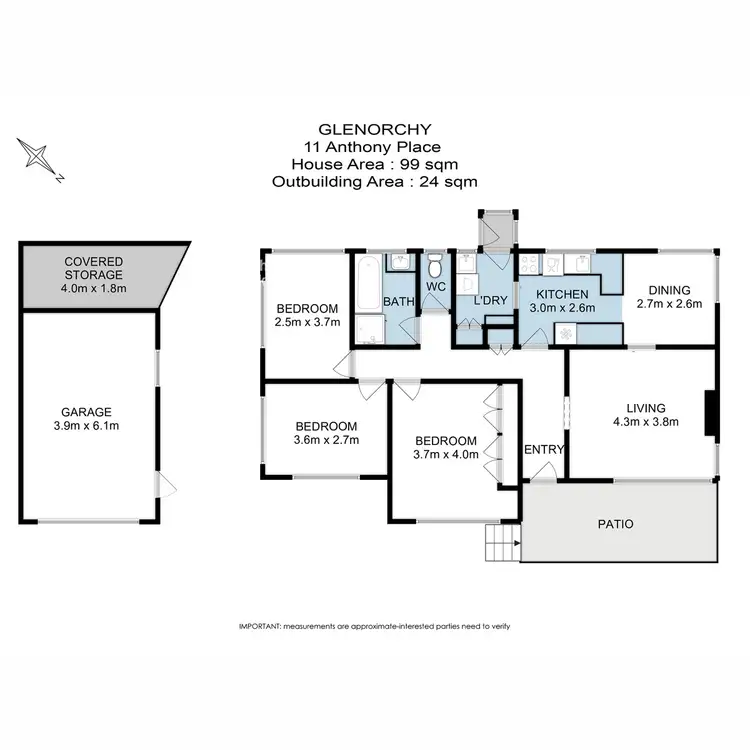 Floorplan of Homely house listing, 11 Anthony Place, Glenorchy TAS 7010
