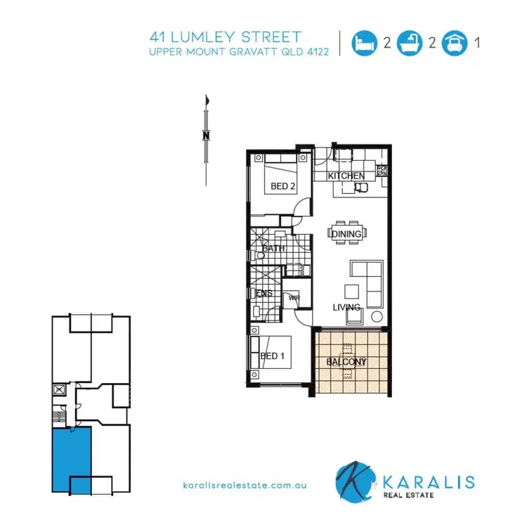 Floorplan of Homely apartment listing, 18/41 Lumley Street, Upper Mount Gravatt QLD 4122