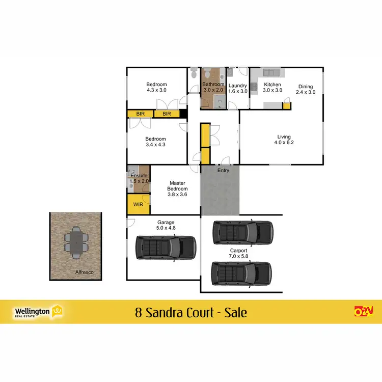 Floorplan of Homely house listing, 8 Sandra Court, Sale VIC 3850