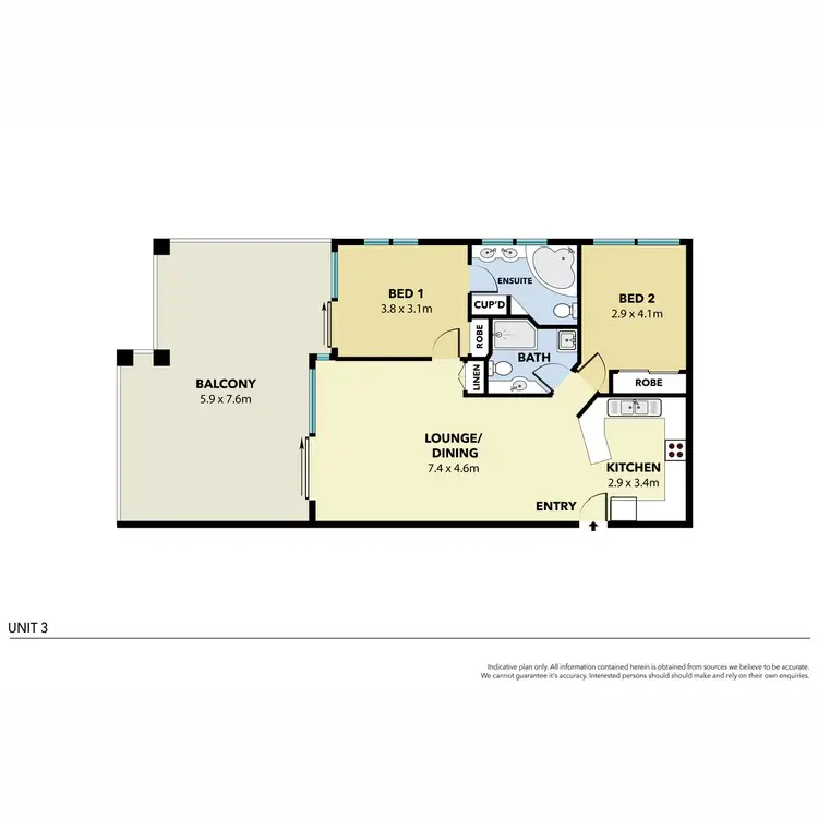 Floorplan of Homely apartment listing, 3/39 Edmondstone Street, South Brisbane QLD 4101