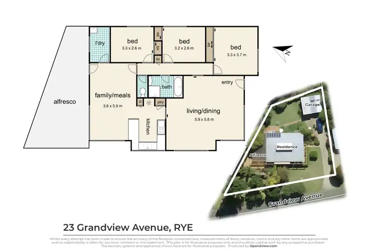 Floorplan of Homely house listing, 23 Grandview Avenue, Rye VIC 3941
