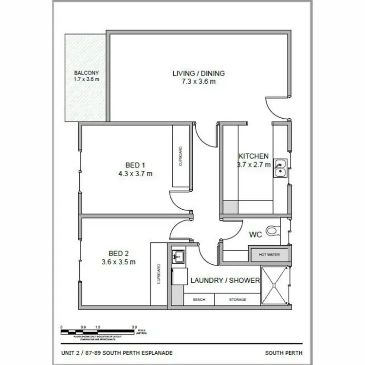 Floorplan of Homely apartment listing, 2/87 South Perth Esplanade, South Perth WA 6151