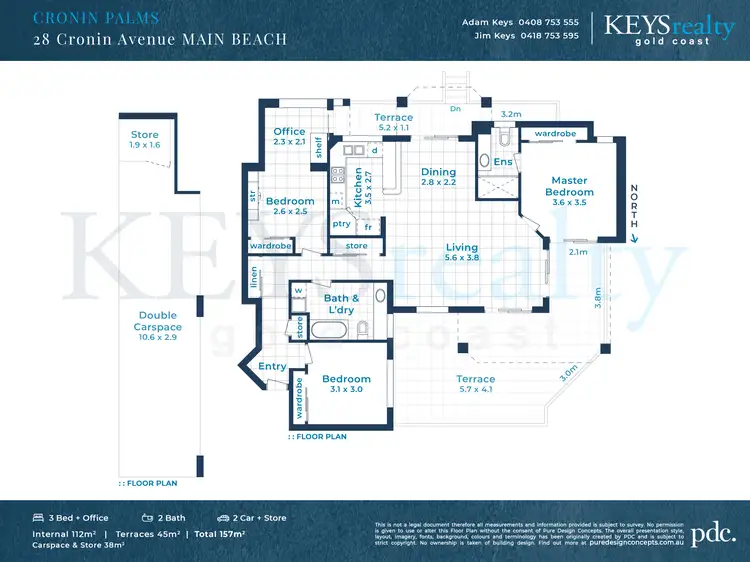 Floorplan of Homely apartment listing, 3/28 Cronin Avenue, Main Beach QLD 4217
