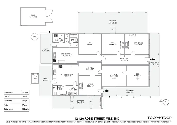 Floorplan of Homely house listing, 12-12A Rose Street, Mile End SA 5031