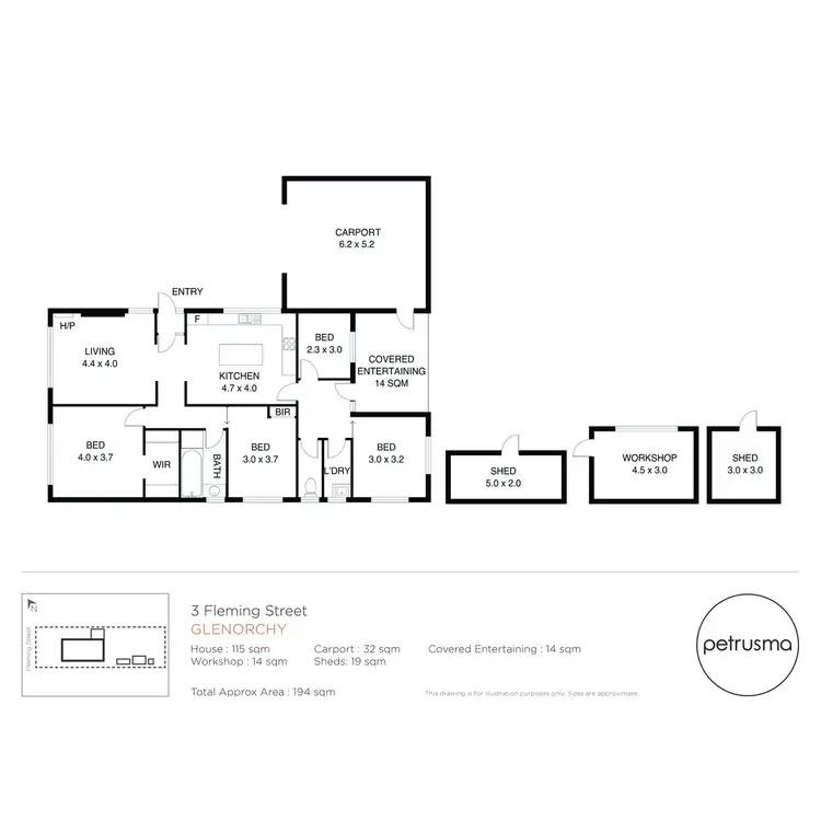 Floorplan of Homely house listing, 3 Fleming Street, Glenorchy TAS 7010