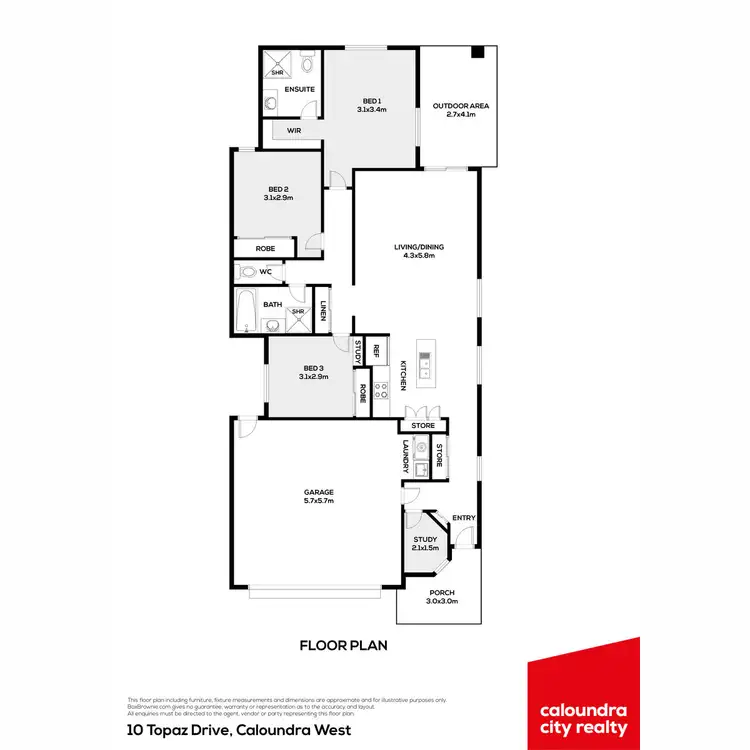 Floorplan of Homely house listing, 10 Topaz Drive, Caloundra West QLD 4551