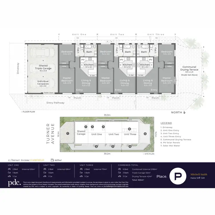 Floorplan of Homely block of units listing, 1-3/23 Turner Avenue, Fairfield QLD 4103