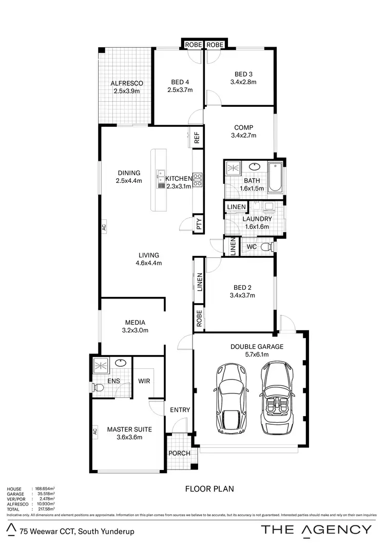 Floorplan of Homely house listing, 75 Weewar Circuit, South Yunderup WA 6208