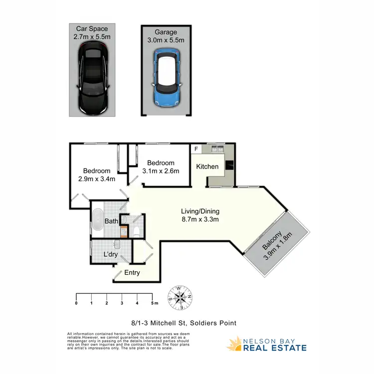 Floorplan of Homely apartment listing, 8/1-3 Mitchell Street, Soldiers Point NSW 2317