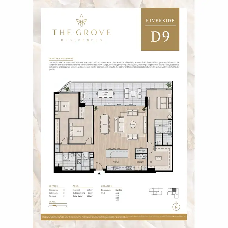 Floorplan of Homely apartment listing, 614/1 Airlie Street, Claremont WA 6010