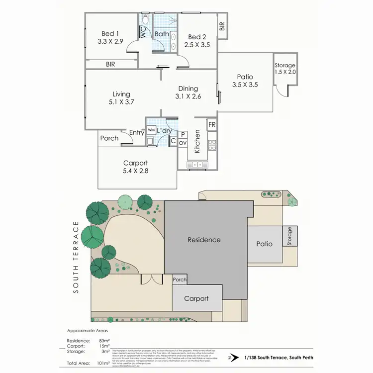 Floorplan of Homely villa listing, 1/138 South Terrace, South Perth WA 6151
