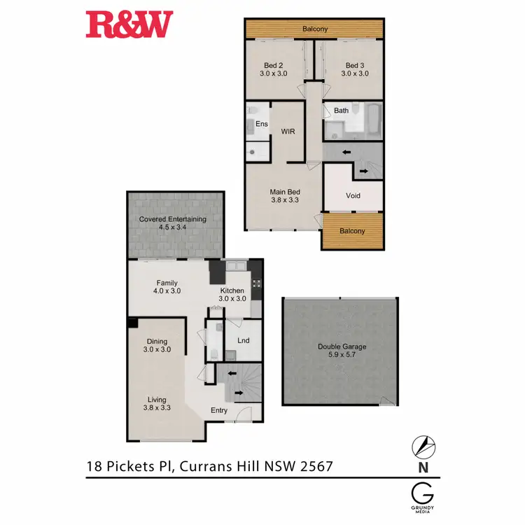 Floorplan of Homely townhouse listing, 18 Pickets Place, Currans Hill NSW 2567