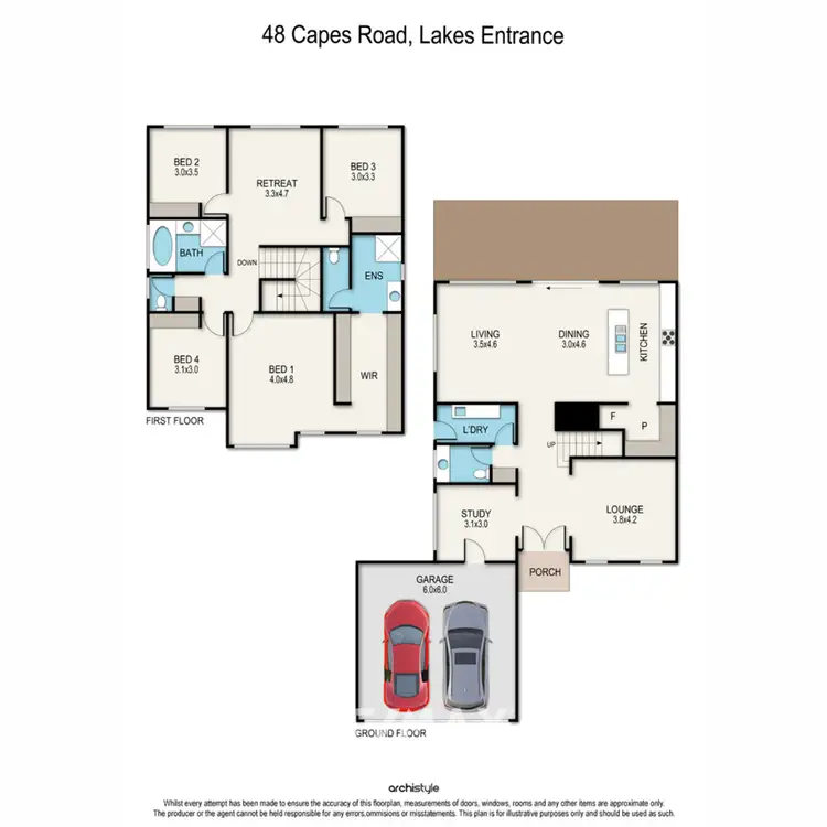Floorplan of Homely house listing, 48 Capes Road, Lakes Entrance VIC 3909