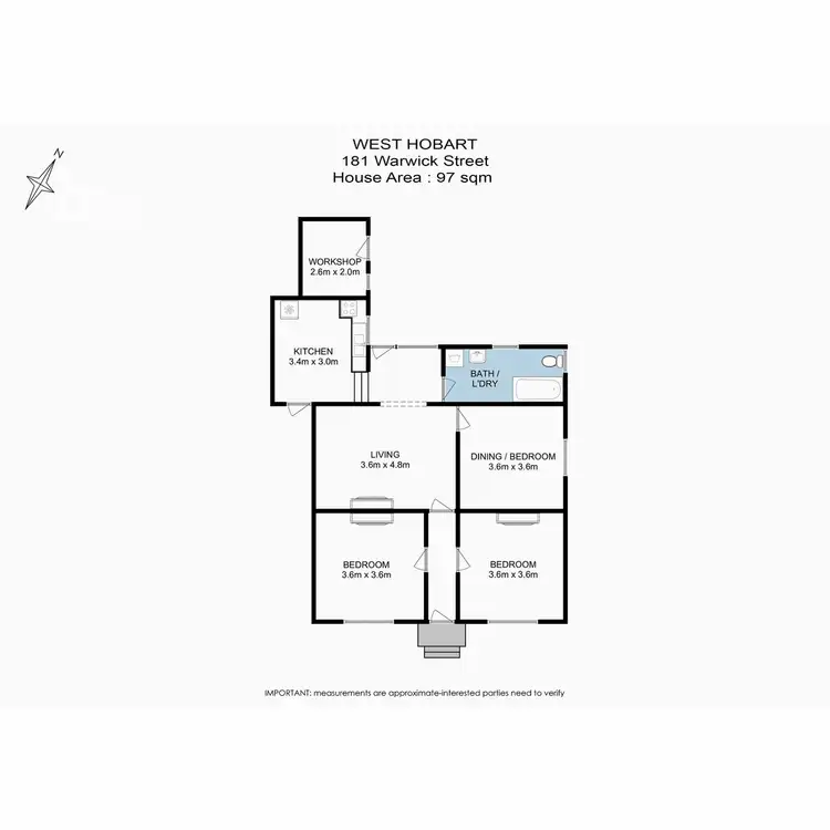 Floorplan of Homely house listing, 181 Warwick Street, West Hobart TAS 7000