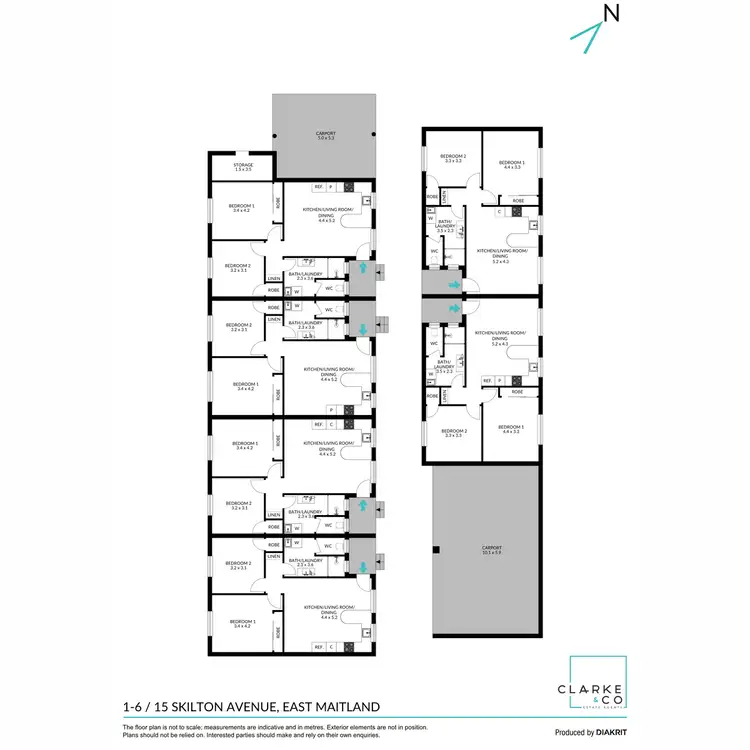 Floorplan of Homely block of units listing, 1-6 / 15 Skilton Avenue, East Maitland NSW 2323