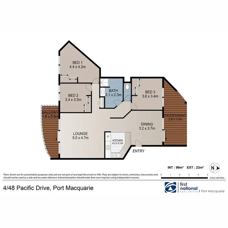 Floorplan of Homely unit listing, 4/48 Pacific Drive, Port Macquarie NSW 2444