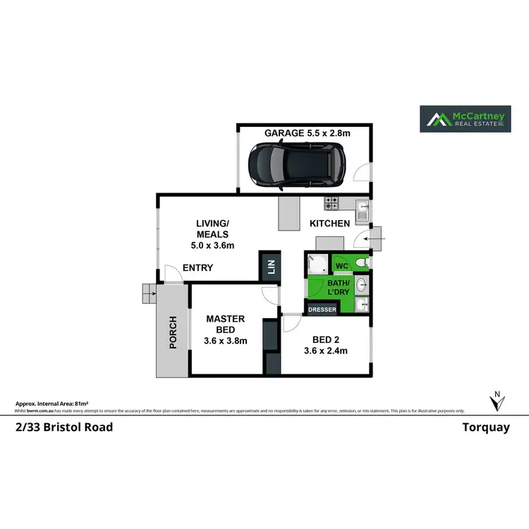 Floorplan of Homely unit listing, 2/33 Bristol Road, Torquay VIC 3228