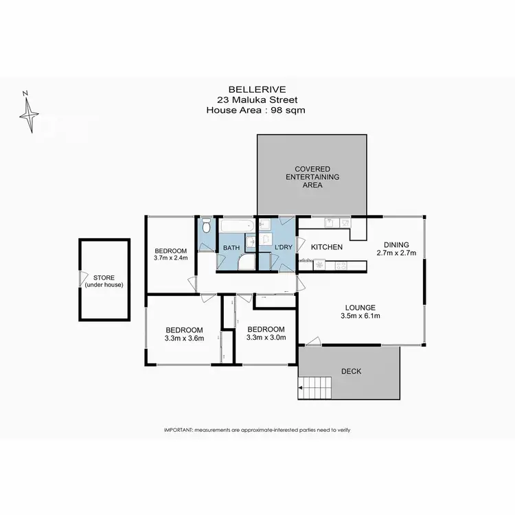 Floorplan of Homely house listing, 23 Maluka Street, Bellerive TAS 7018
