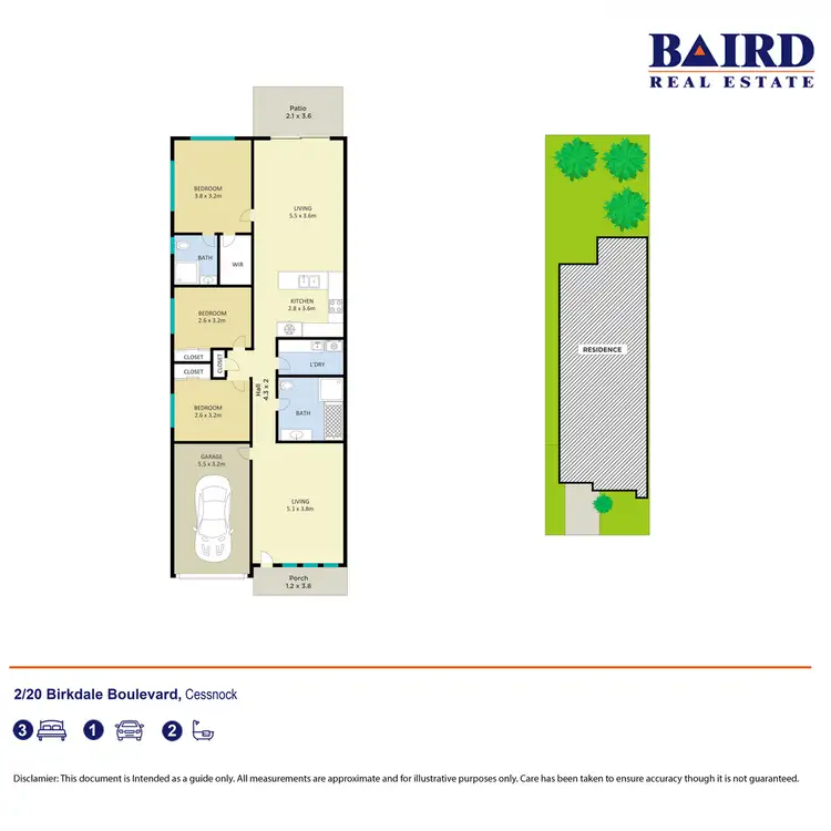 Floorplan of Homely townhouse listing, 2/20 Birkdale Boulevard, Cessnock NSW 2325