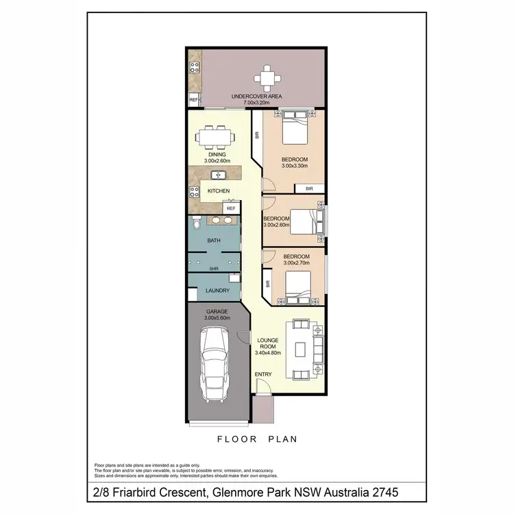 Floorplan of Homely semi-detached listing, 2/8 Friarbird Crescent, Glenmore Park NSW 2745