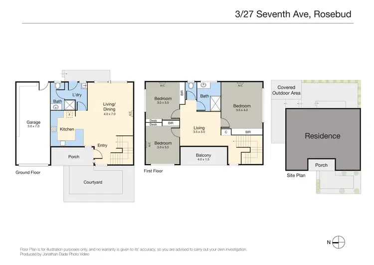 Floorplan of Homely townhouse listing, 3/27 Seventh Avenue, Rosebud VIC 3939