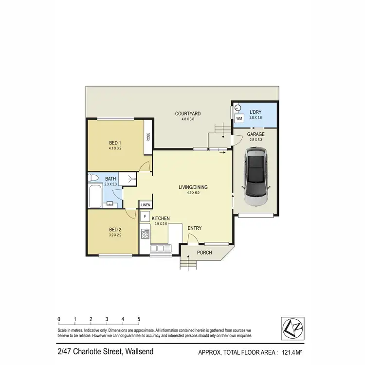 Floorplan of Homely villa listing, 2/47 Charlotte Street, Wallsend NSW 2287