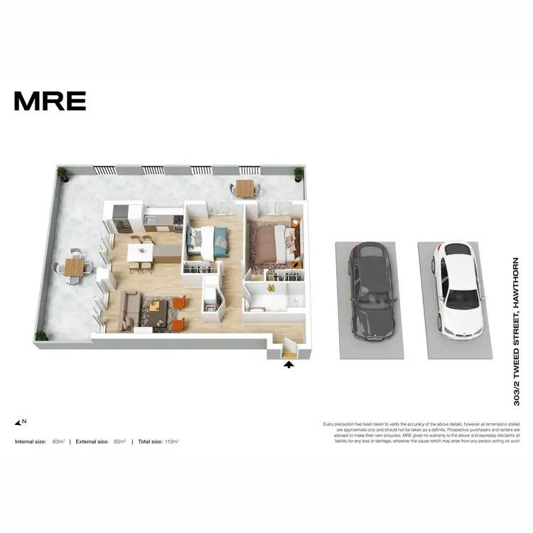 Floorplan of Homely apartment listing, 303/2 Tweed Street, Hawthorn VIC 3122