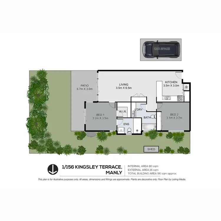 Floorplan of Homely apartment listing, 1/156 Kingsley Terrace, Manly QLD 4179