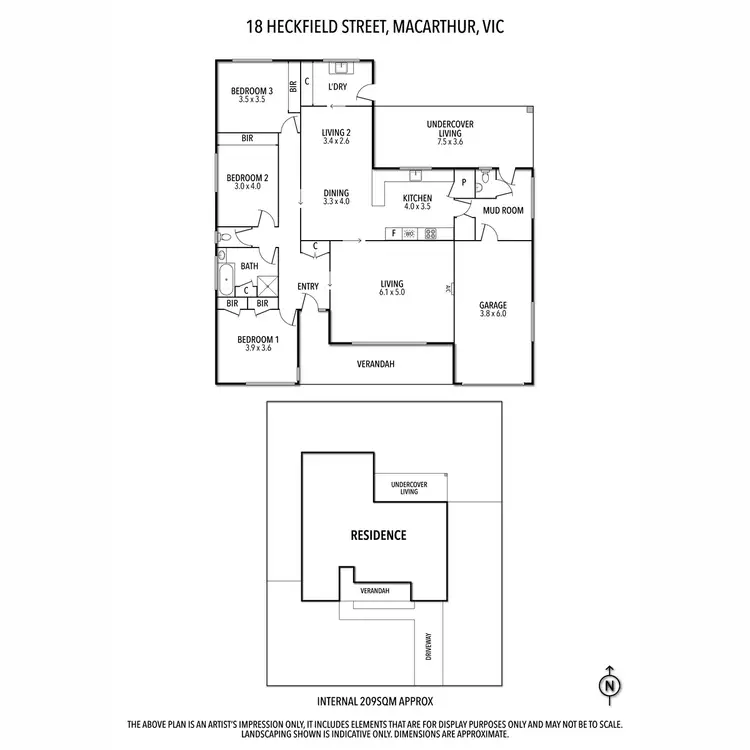 Floorplan of Homely rural property listing, 18 Heckfield Street, Macarthur VIC 3286