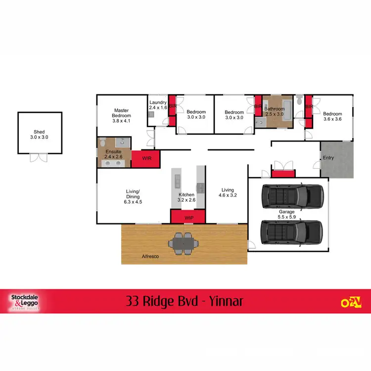 Floorplan of Homely house listing, 33 Ridge Boulevard, Yinnar VIC 3869