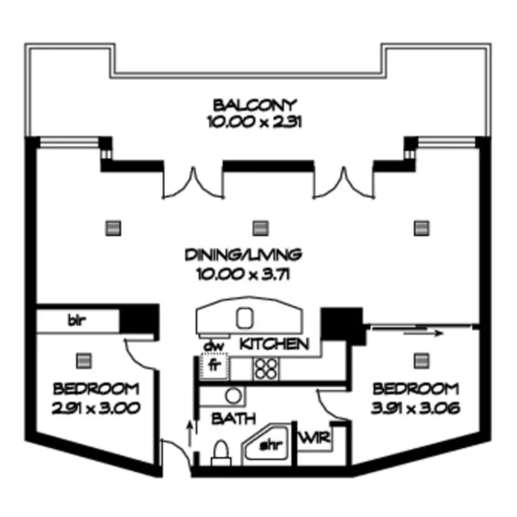 Floorplan of Homely apartment listing, 807/61 Hindmarsh Square, Adelaide SA 5000