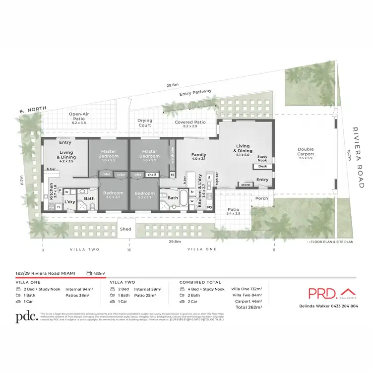 Floorplan of Homely semi-detached listing, Villas 1 & 2/29 Riviera Road, Miami QLD 4220
