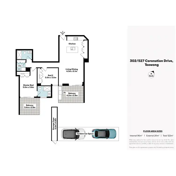 Floorplan of Homely apartment listing, 302/527 Coronation Drive, Toowong QLD 4066