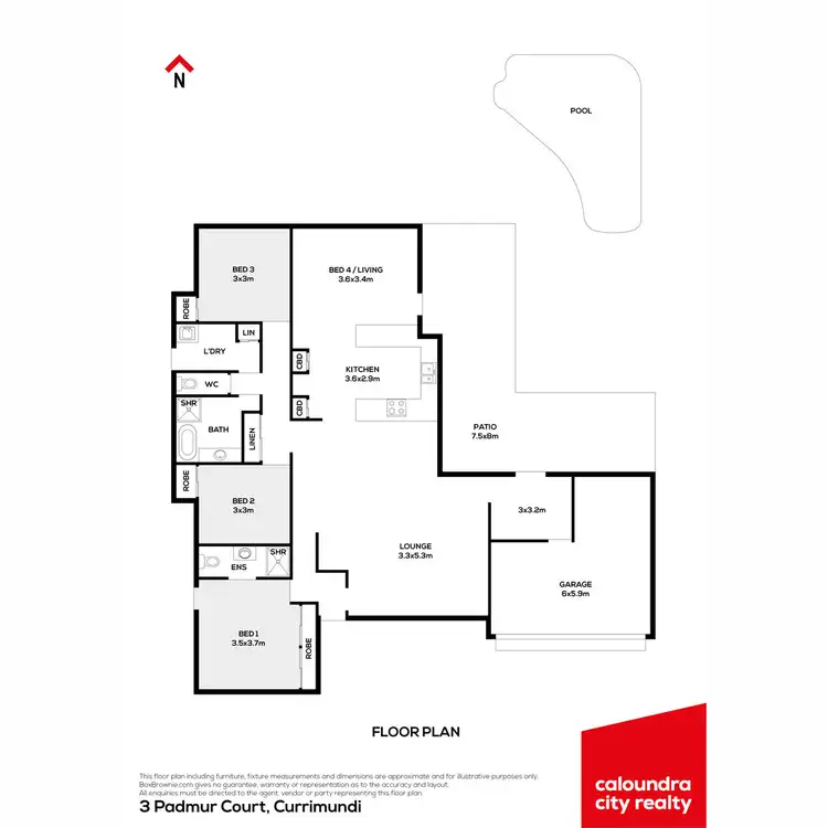 Floorplan of Homely house listing, 3 Padmur Court, Currimundi QLD 4551