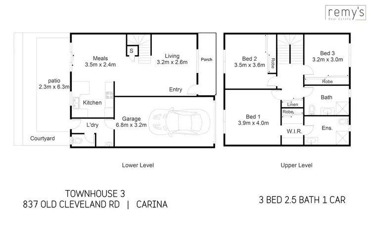Floorplan of Homely townhouse listing, 3/837 Old Cleveland Road, Carina QLD 4152