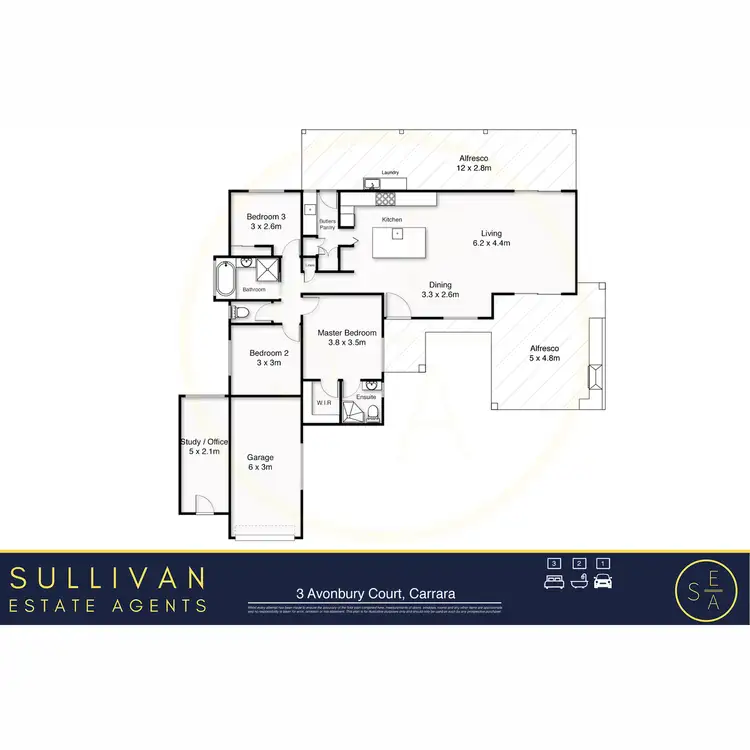 Floorplan of Homely house listing, 3 Avonbury Court, Carrara QLD 4211