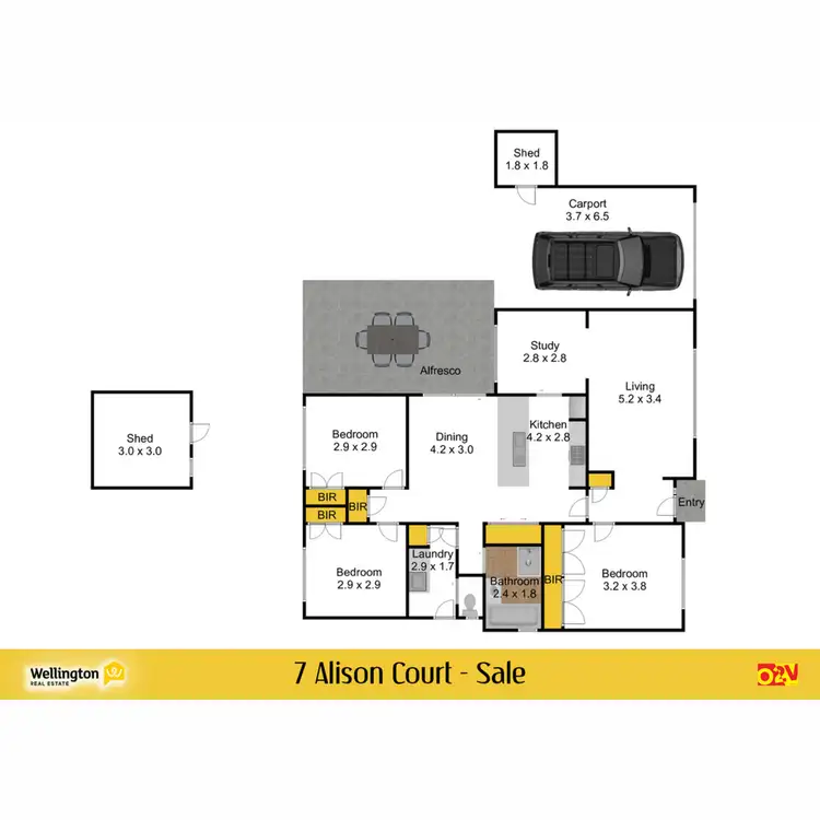 Floorplan of Homely house listing, 7 Alison Court, Sale VIC 3850