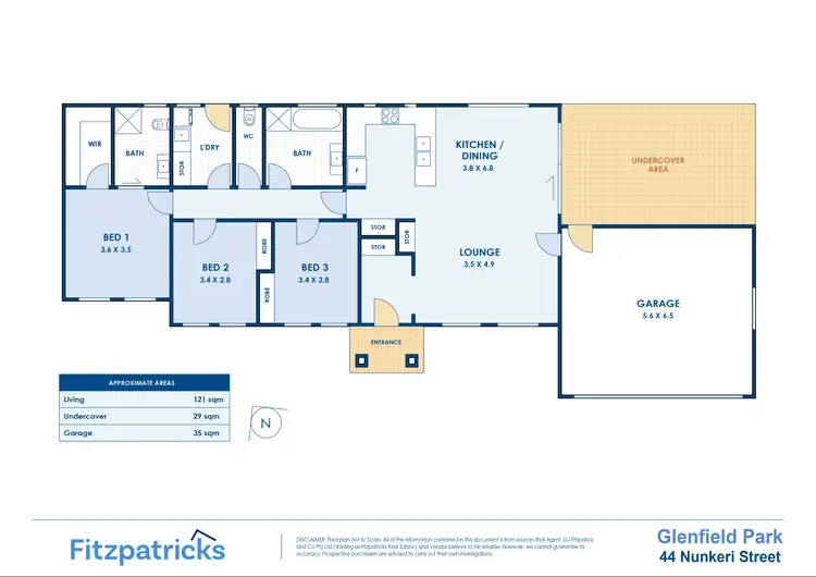 Floorplan of Homely house listing, 44 Nunkeri Street, Glenfield Park NSW 2650